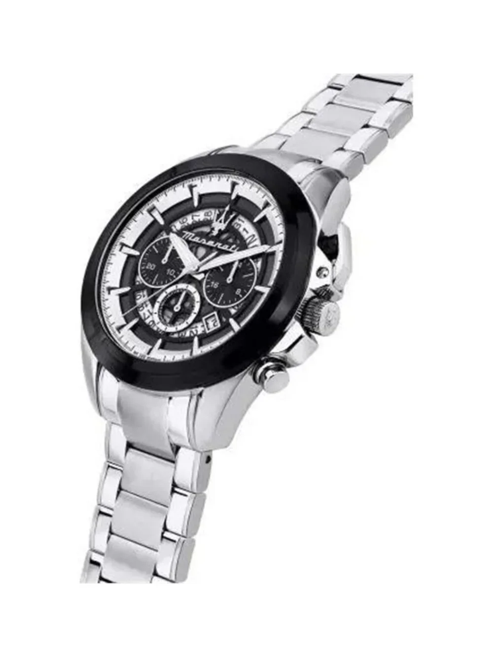 NWT Maserati Traguardo Chronograph Quartz Black Dial Men's Watch